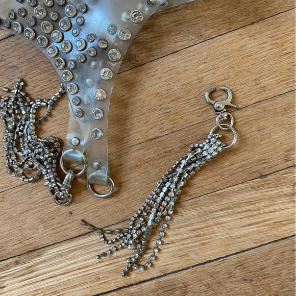 Clear crystal garter belt showgirl costume showstopper - Picture 13 of 14